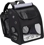 MYCENSE Cat Backpack Carrier Pet Travel Carrying Bag Ventilated Comfortable Tote Expandable Pet Carrier Cat Travel Bag for Outdoor, Black