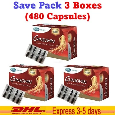 Mega We Care Ginsomin Korean Ginseng Extract Concentrate 20 Vitamins 480 Capsule