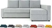 [MASTERS OF COVERS] Snug Fit Friheten Slipcover for The IKEA Friheten with Chaise Corner Cover, Sofa Bed Cover, Sectional Slipcover Replacement (Light Grey)