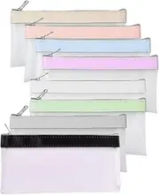 [Ehuihuan] Pack of 8 Wallet, Bank Bag, Document Folder A5, Document Bag with Zip, Small Waterproof, Banknote Storage, Mini for School Business, 22.5 x 10.5 cm