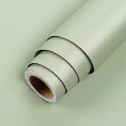 LaCheery Sage Green Contact Paper Decorative Sage Green Wallpaper Peel and Stick Solid Textured Wallpaper Self Adhesive Vinyl Wall Paper Roll for Bedroom Wardrobe Dresser Drawer Liners 15.8" x 80"