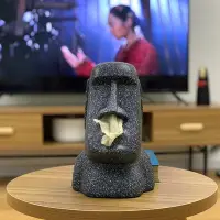 在飛比找Yahoo!奇摩拍賣優惠-復活島石像紙巾盒moai客廳搞怪鼻孔收納摩艾紙巾抽紙盒餐桌面