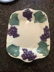 Grapes and Leaf Platter Studio Nova Original Design Japan. 16x12