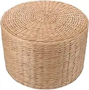 Hoement Woven Step Stool Adorable Grass Woven Shoe Changing Stool for Versatile Use as Footrest or Small Table Safe Reliable Garden Furniture