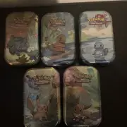 5x H24 Sun And Moon Kanto Friends Mini Tin Continuous Set SEALED Pokemon TCG
