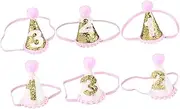 SWOOMEY 1pc Glitter Birthday Hat for Pink Birthday Photo Props with Ball Safe Stylish Hair Accessories for Party Celebrations Elastic String for