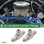 Push to Fittings 4mm / 5/32" T Type Air Quick Connector Silver Tone