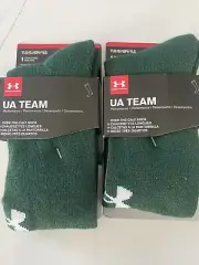 2 Pair UA UNDER ARMOUR Socks Over The Calf Soccer Socks Youth Large Green YL NWT