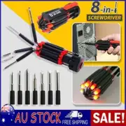 8 in 1 Multifunction Screwdriver Tool Set Super Bright LED Torch Flashlight KZ