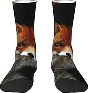 [EdWal] Soft FOX2 print Moisture Wicking Socks Sports Socks for Men and Women Warm thermal Boot Hiking Socks
