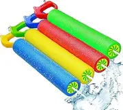 4-Pack Water Blaster Soaker Guns Set,15'' Water Guns Gun with 15m Shooting Rangewith Plastic Handle Outdoor Swimming Pool Beach Summer Fun Party Games