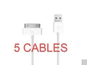 5X USB Data Charger Cable 4 Apple iPhone 4S 4 3GS iPod Touch iPad 2 3 Sync Cord