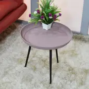 Handmade Modern Side Table Aluminum & Iron Round Pink 15.5x15.5x15.5 In BBH Home