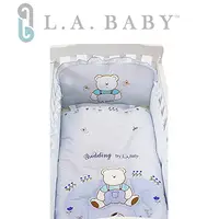 在飛比找PChome24h購物優惠-【美國 L.A. Baby】田園巴黎純棉五件式寢具組（S）（