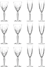 RCR Crystal Orchestra Cut Glass Wine Glasses and Champagne Flutes - 290ml, 200ml - 12pc Set