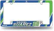 Rico Industries NASCAR Racing Daniel Suarez 12" x 6" Chrome All Over Automotive License Plate Frame for Car/Truck/SUV