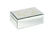 Ashdene Elegant Bee Silver Mirrored Jewellery Storage Display Box Large