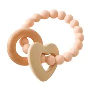 Jiggle & Giggle Silicone Wood Baby Teether Toy BPA Free Wren Assorted