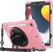 ProCase iPad 10.2 Case 2021 iPad 9th/2020 iPad 8th/2019 iPad 7th Generation Case, Rugged Heavy Duty Shockproof Rotatable Kickstand Protective Cover for 10.2" iPad 9th/8th/7th Gen -Pink