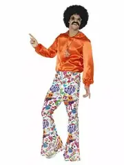 Smiffys 60s Groovy Flared Trousers, Mens