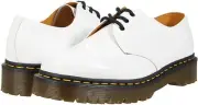 Dr. Martens Women's 1461 BEX 3-Eye Platform Quad White Patent Lamper