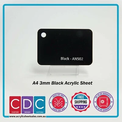 A4 Black 4 Pack 3mm Acrylic Perspex Sheet