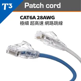【美國T3】網路線 3M 28AWG 極細超高速 CAT6A U/UTP(網路線 CAT6 UTP)