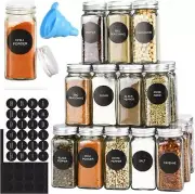 12/24/36/48pcs Glass Spice Jars, 4oz Empty Spice Jars with Metal 12pcs 4oz Set