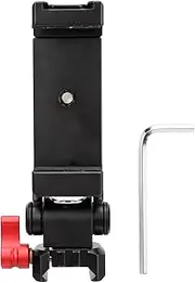 Smartphone Clip Clamp Holder, Aluminum Phone Tripod Mount with 1/4 inch Screw, Vertical Horizontal Tripod Adapter Rotatable Bracket, for Desktop Tripod Video Live Streaming