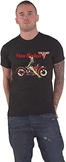 [Rock Off officially licensed products] Van Halen T Shirt Pin up Motorcycle Band Logo Official Unisex Black XL