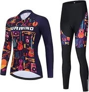 [GRTE] Cycling Jersey Long Sleeve Sportswear Women's MTB Bike Clothing Road Bicycle Shirts 4D Padded Pants Trousers