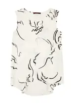 High Cue Printed Satin top - White And Black - 42 (UK10 / S) 42 (UK10 / S)