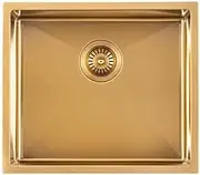 Stainless Steel Kitchen and Laundry Sink - 510mm Single Bowl - Brushed Gold