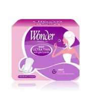 Ultra Thin Night Pads Sanitary Pads With Wings Overnight Feminine Hygiene 12Pk