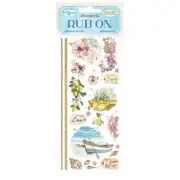 Stamperia - BLUE DREAM - RUB ON - (4" x 8.5") 10cm x 21cm, Boat, Flower Lemon