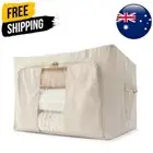 NEW Linen Look Collapsible Box with Window Bedsheets Blankets & Quilts Organiser