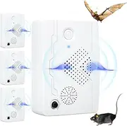 4Pack Ultrasonic Bat Repellent Outdoor for Attic,Bat Deterrent Devices Ultrasonic Pest Repellent Indoor to Keep Bats Away from Porch,Bat Repelling Getting Rid of Bats,Bat Exclusion Device Indoor