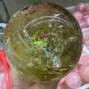 7.52LB A+ Natural High quality Rainbow citrine quartz ball crystal sphere