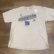 New York Giants NFL Shirt Mens 2XL XXL Gray Football 2011 NFC Champions New Tags