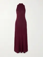 [ST. AGNI] ST. AGNI - Tencel™ Lyocell-blend Jersey Maxi Dress - Burgundy - xx small xx small Burgundy
