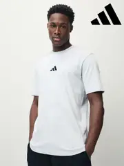 adidas Grey Essentials Small Logo Single Jersey T-Shirt (E38328) | $46