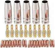 Lyaciomn 35Pcs 15AK Welding Torch Consumables 1.2mm MIG Torch Gas Nozzle Tip Holder of 15AK MIG Welding Torch Easy Install