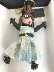 Prada Trick Pelle Azzurro Blue Dress Jasmine Doll Keyring Key Charm 1TL171