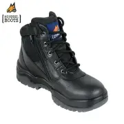 *NEW!* Mongrel BLACK ZIPSIDER PADDED STEEL TOE ANKLE SAFETY BOOTS 261 020