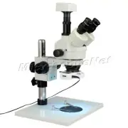 7-45X Trinocular Stereo Microscope+54 LED Ring Light+1.3M USB Camera+Metal Stand