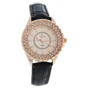 Kim & Jade 2033L-GPBLGP Rose Gold/Black Leather Strap Watch by Kim & Jade for Women - 1 Pc Watch