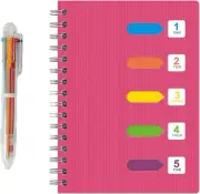 Spiral Notebook, A5 Notebook with Index, Hardcover Notebook, A5 Spiral Notebook,