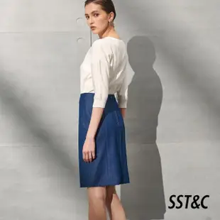 【SST&C 最後65折】丹寧藍造型鉛筆西裝裙7462203004