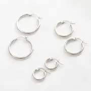 925 Sterling Silver Hoop Earring 1 Pair - As Shown In Figure 18mm - M