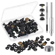 200Pieces (50Sets) 15MM Snap Fastener Kit Tool Snap Button kit Snaps for Leat...